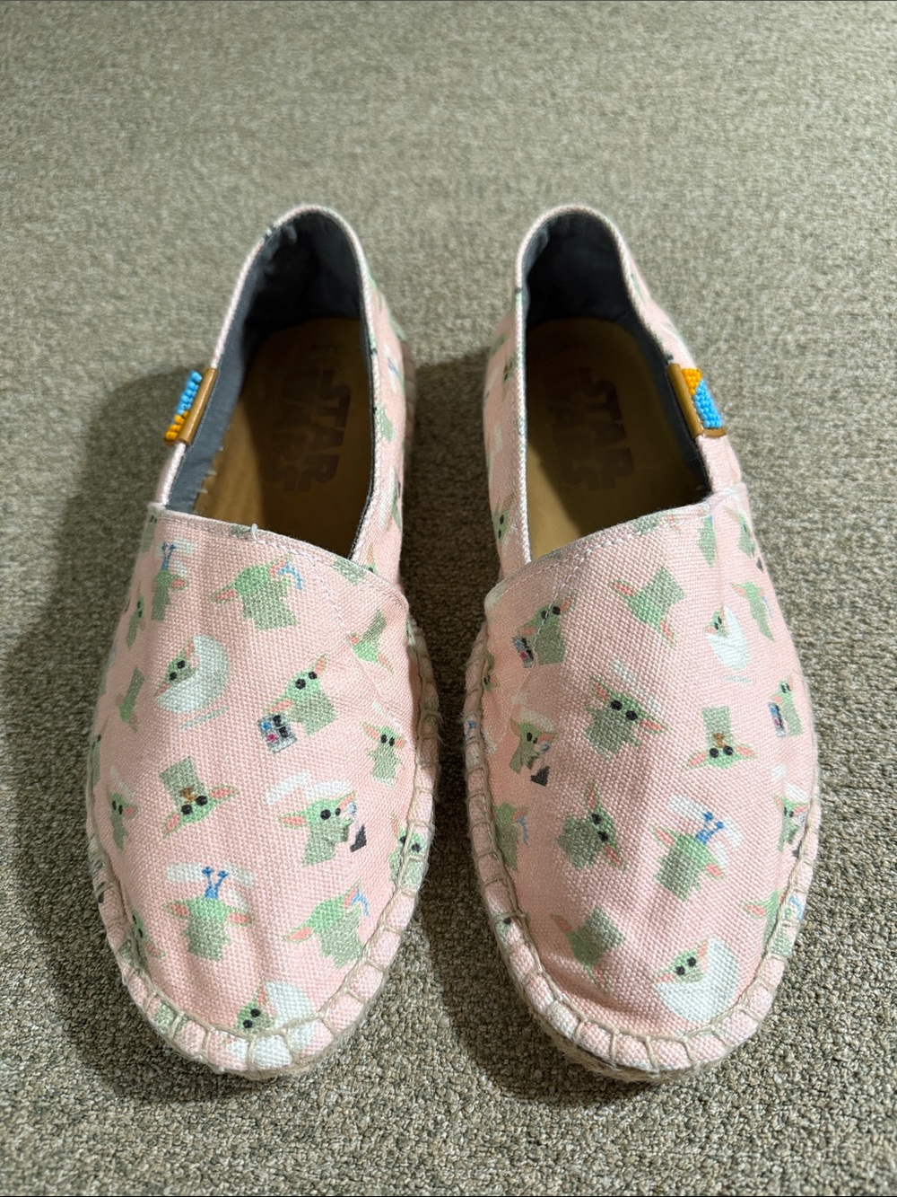 UBUNTU Women Disney Baby Yoda Grogu Star Wars Canvas Afridrille Shoes Size 7.5